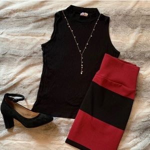 Lularoe Pencil Skirt - red and black